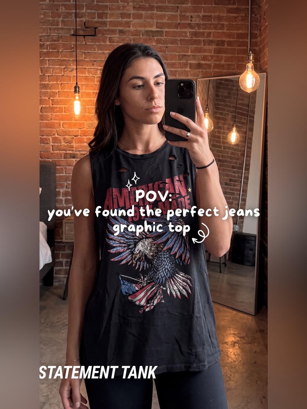 VICI COLLECTION AMERICAN MADE DISTRESSED GRAPHIC TANK